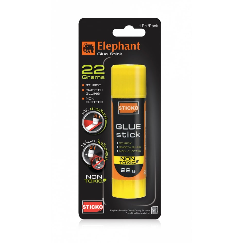 Elephant กาวแท่ง STICKO ขนาด 22 กรัม.(บลิสเตอร์)