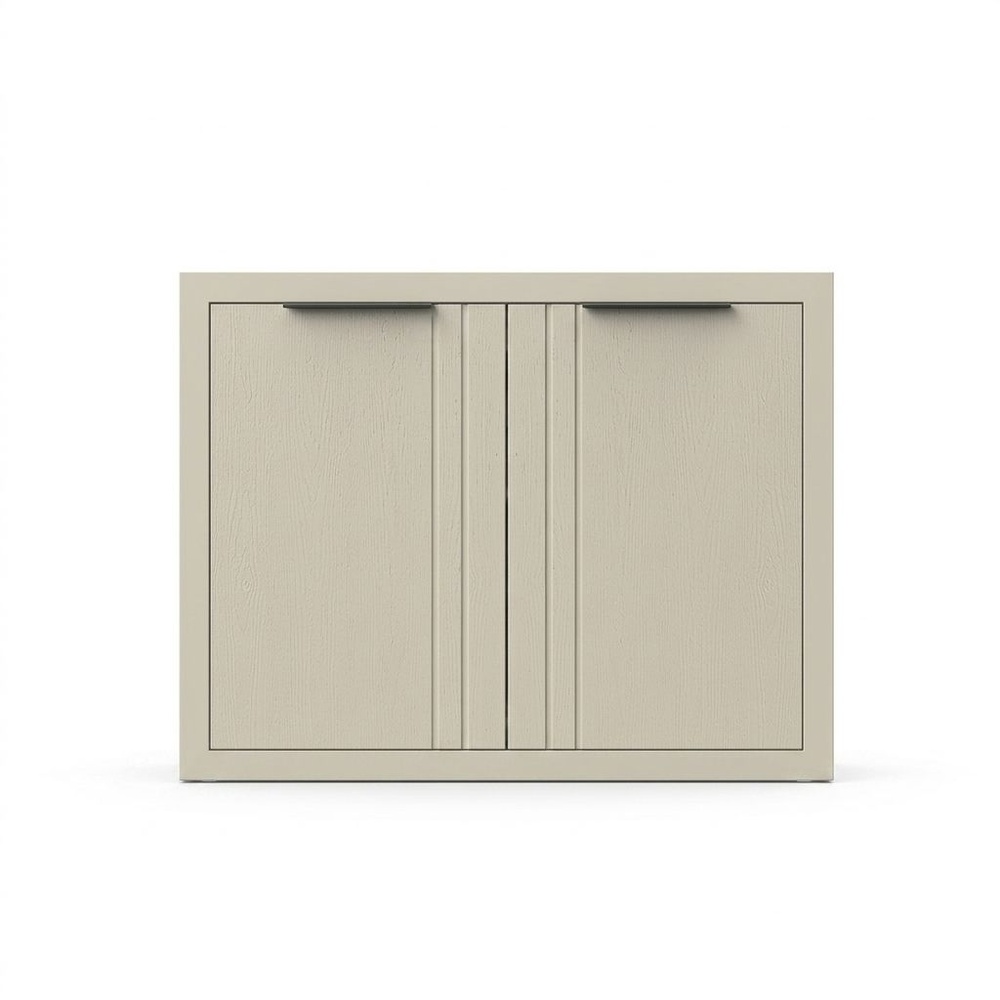 CLOSE Lumine บานซิงค์คู่ uPVC 85x66 ซม. เซาะร่อง สีอัลมอนด์