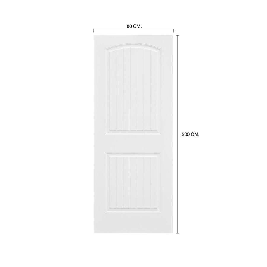 HOLZTUR ประตู HDF 2ลูกฟัก รุ่น 204 ขนาด 80x200 ซม. สีรองพื้นขาว (ไม่เจาะรูลูกบิด)