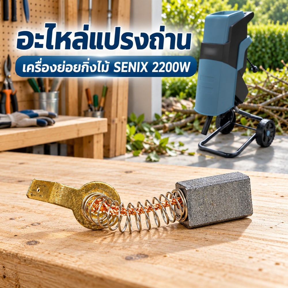 อะไหล่ แปรงถ่าน SENIX เครื่องย่อยกิ่งไม้ 2200W รุ่น YT5466 ขนาด 40mm 3922004200149