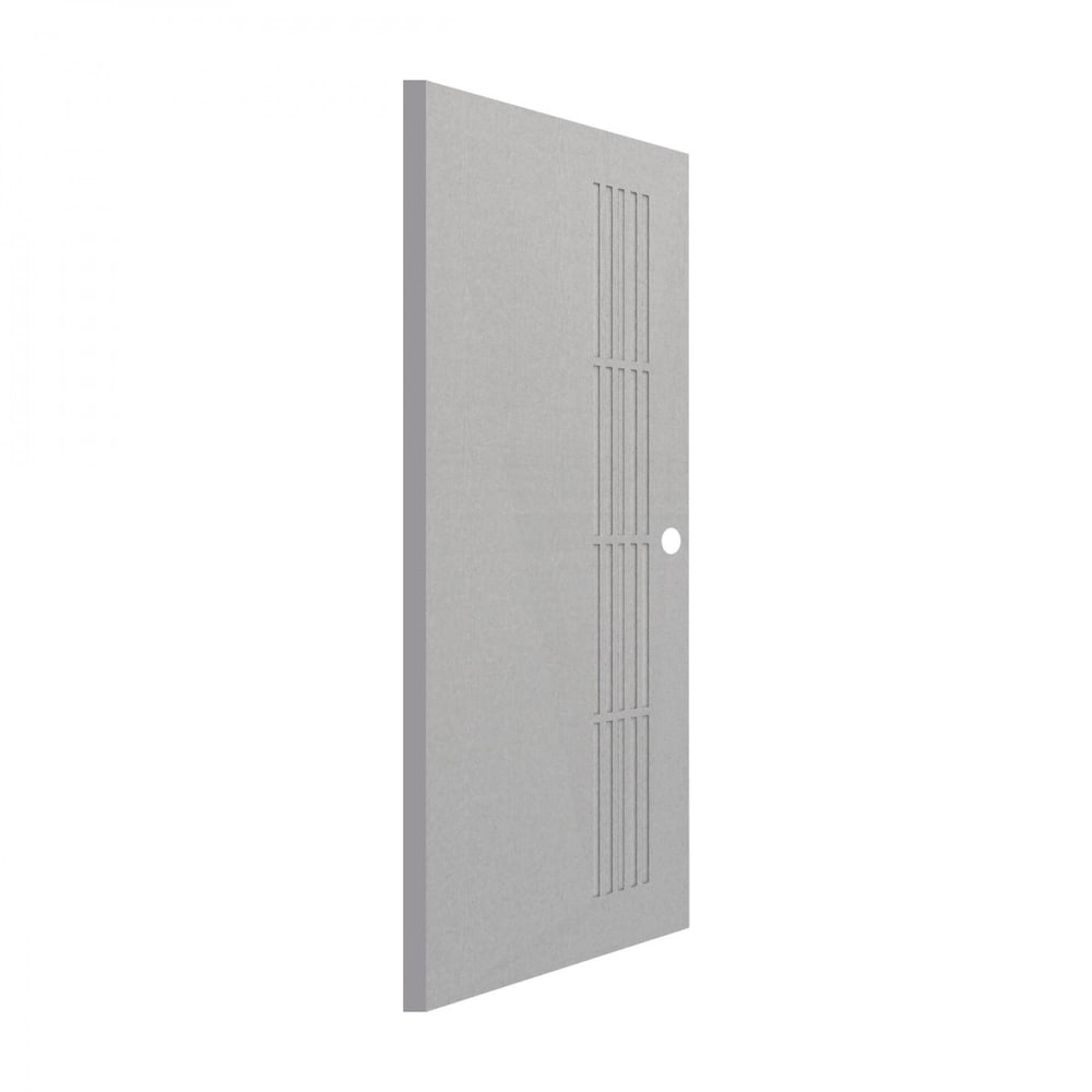 WELLINGTAN ประตู UPVC รุ่น WT001J (สำหรับใช้ภายนอก) แว็คร่อง ขนาด 80x200 ซม. สีเทา (เจาะลูกบิด)