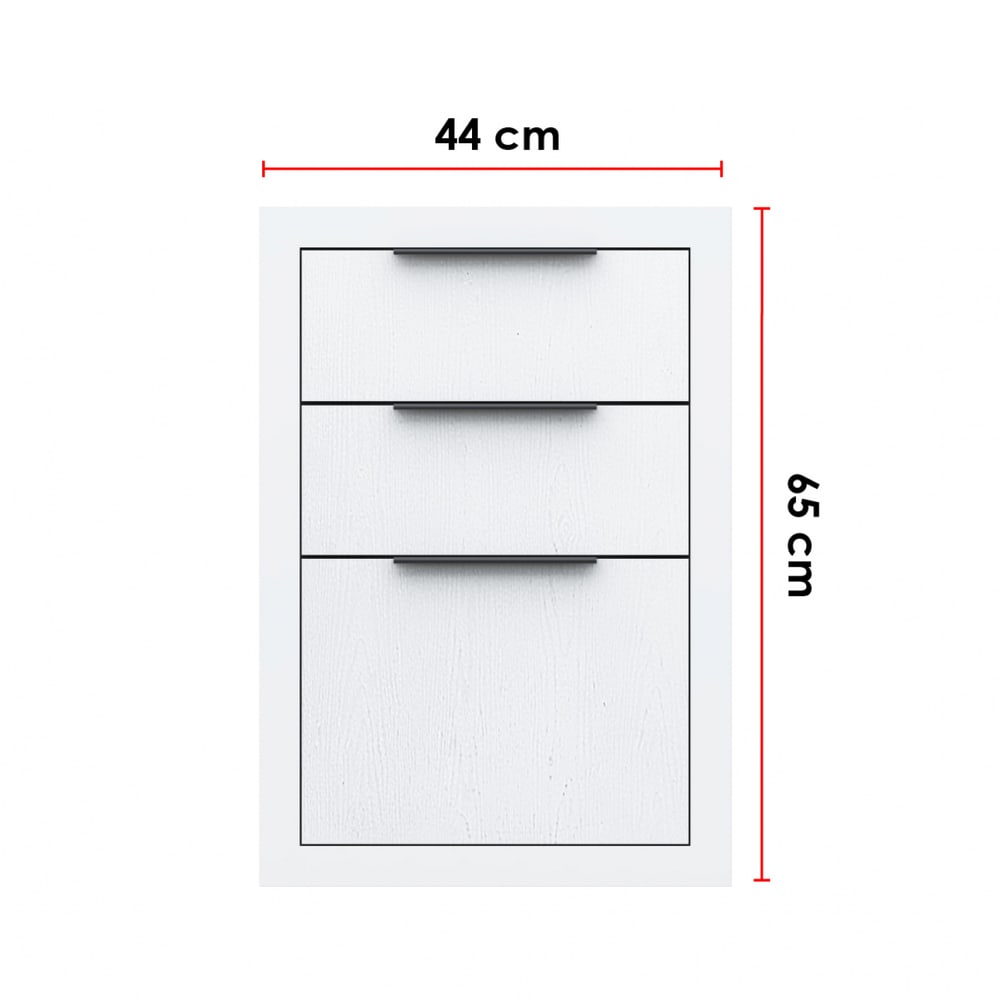 CLOSE Lumine ตู้ลิ้นชัก uPVC 44X65 ซม. เซาะร่อง สีเพียวไวท์