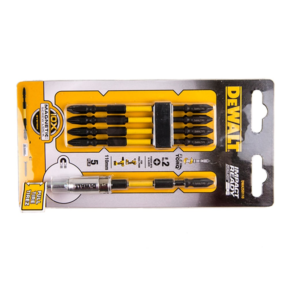 DEWALT ชุดดอกไขควง 110 มม. PH2 รุ่น DWA2SD110 (5 ชิ้น)