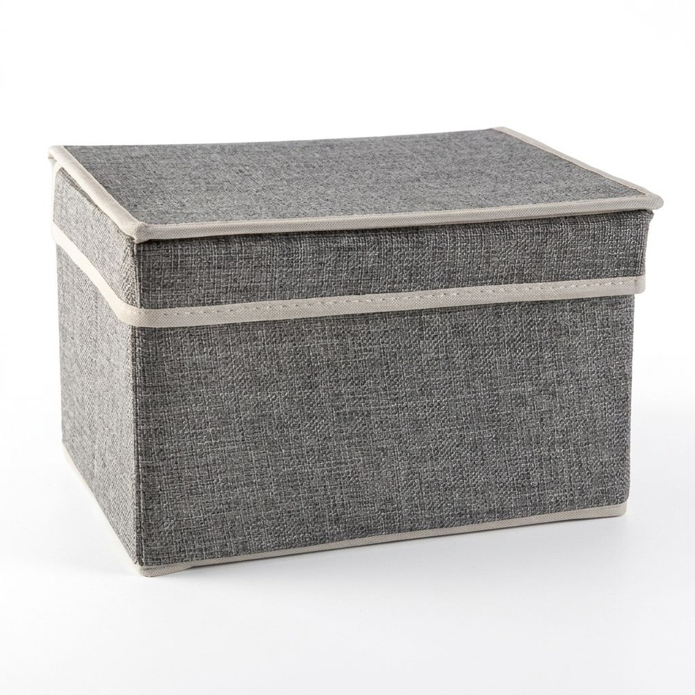 USUPSO กล่องเก็บของ Simple linen สีเทา