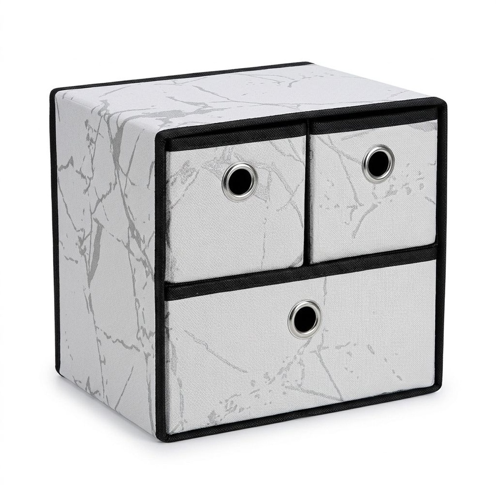 USUPSO กล่องเก็บของ Graffiti 3 ช่อง สีขาว (#BJ)