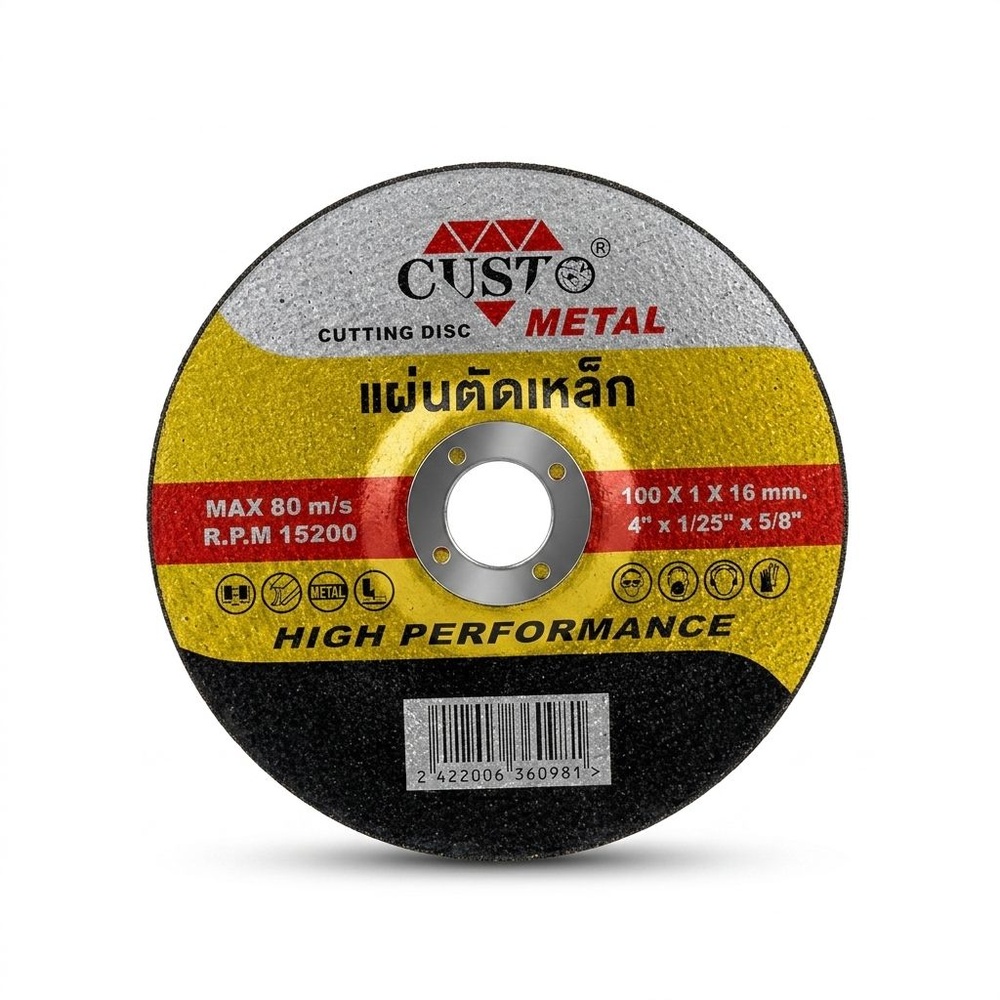 CUSTO แผ่นตัดเหล็ก 4 นิ้วx1มม.(100x1x16 มม.) รุ่น C41A1001016M1