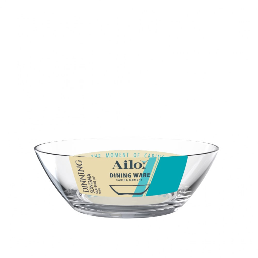 AILO ชามสลัดแก้วทรงกลม 10 นิ้ว AIRA