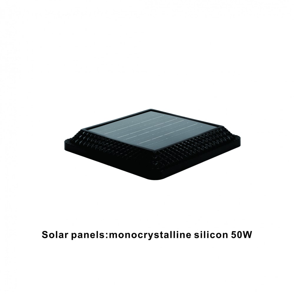 EILON โคมไฟหัวเสาโซลาร์เซลล์ Shine 50W ปรับไฟได้ 3 สี พร้อมรีโมทคอลโทรล รุ่น ETZT-SDF-ZFX สีดำ
