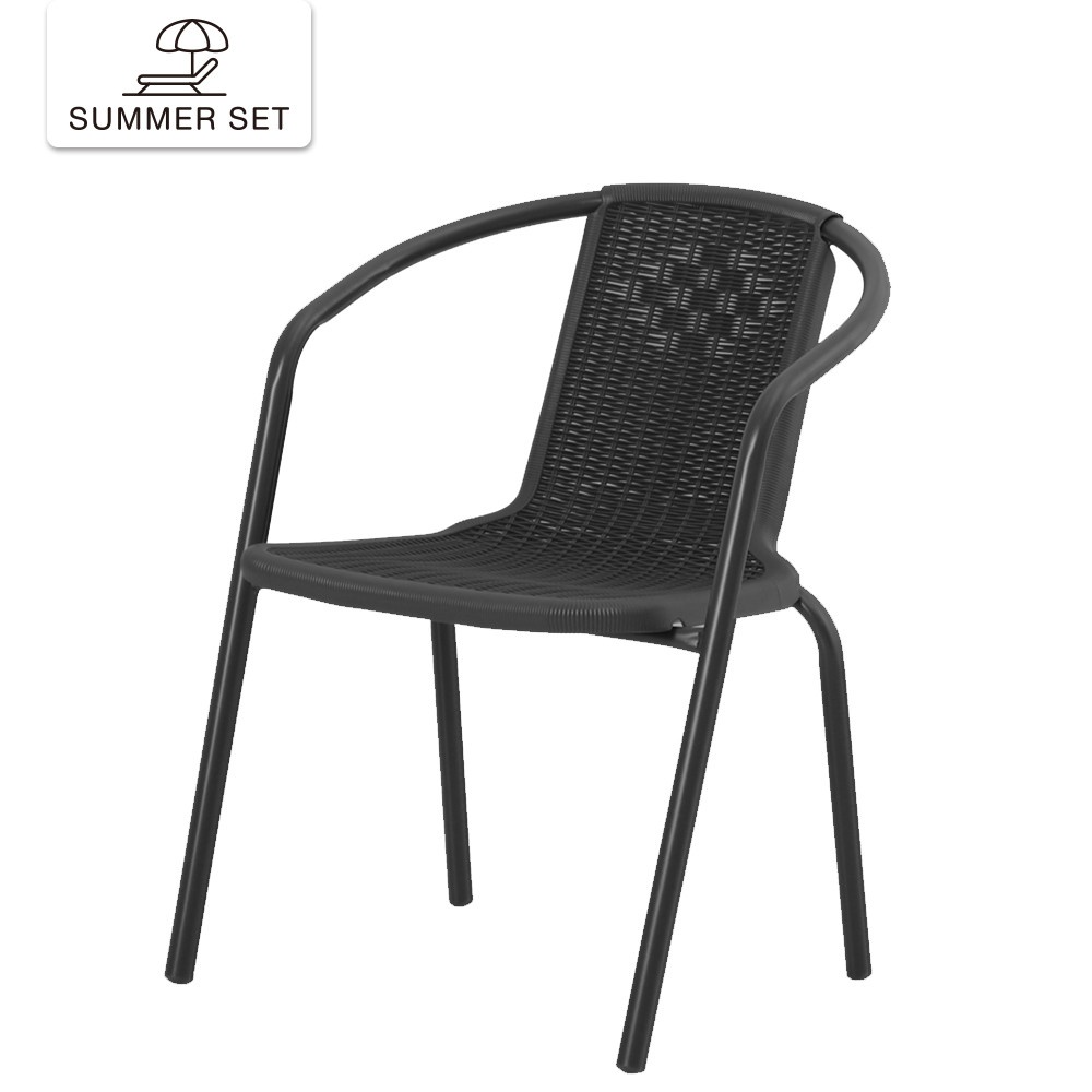 SUMMER SET เก้าอี้หวายเทียม รุ่น FLINTAN ขนาด 52x57x72 ซม. สีดำ