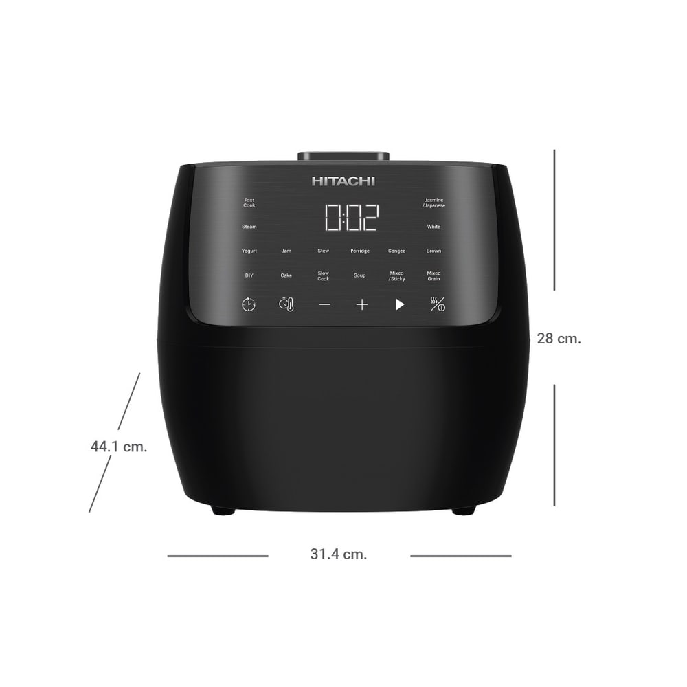 HITACHI หม้อหุงข้าวดิจิตอล ขนาด 1.8 ลิตร รุ่น RZ-S18VN สีดำ