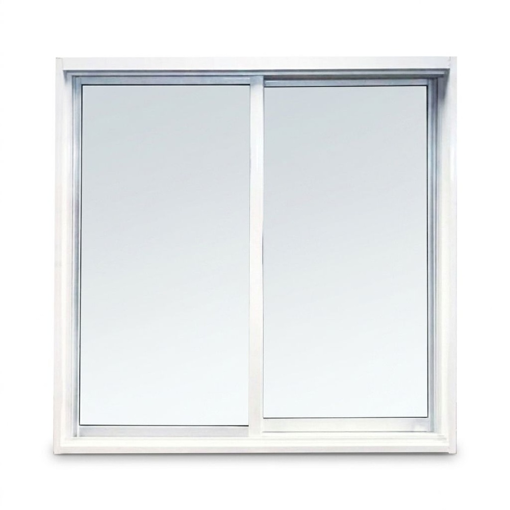 WELLINGTAN (LIKE) หน้าต่างอะลูมิเนียม บานเลื่อน SS 100x100ซม. สีขาว ไม่มีมุ้ง