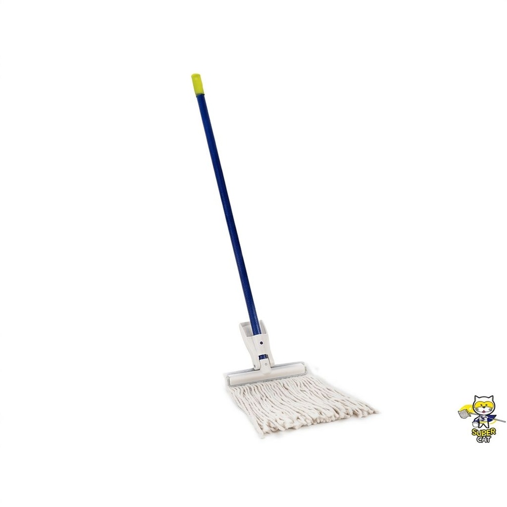 SUPERCAT ม็อบหนีบ ขนาด 12 นิ้ว 320 กรัม ด้ามเหล็กเคลือบกันสนิม สีขาว