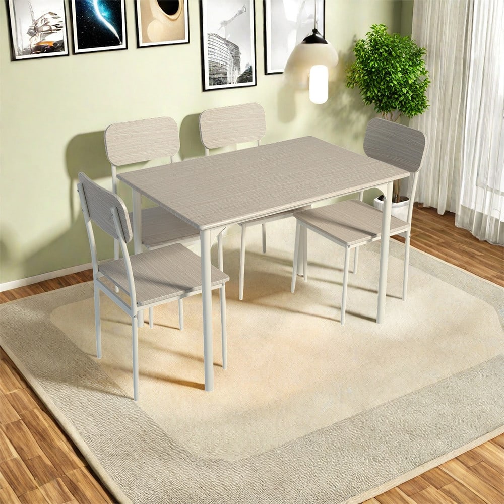 DELICATO ชุดโต๊ะอาหาร 4 ที่นั่ง รุ่น Nana โต๊ะ:110X70X76ซม. เก้าอี้:42x 48 x 87ซม. สีไม้ธรรมชาติ