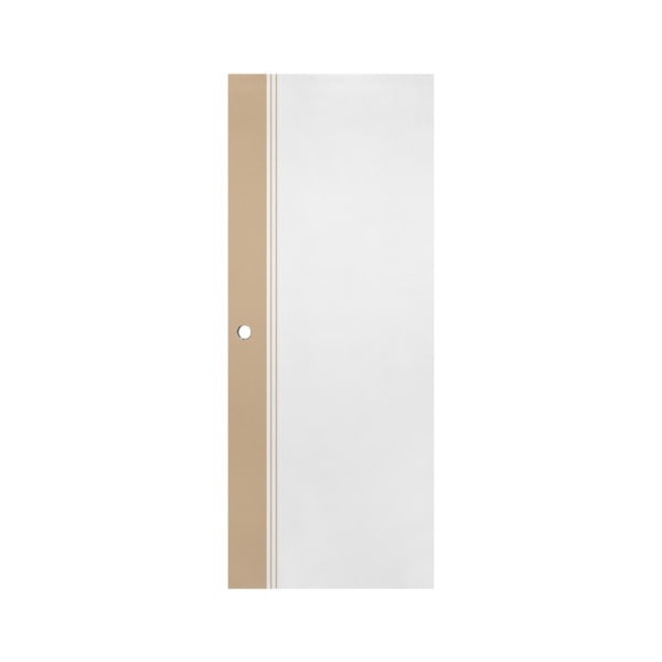 ECO-DOOR ประตูภายนอก uPVC รุ่น ED3 ขนาด 80x200 ซม. สีทูโทน ครีม-ขาว (เจาะลูกบิด)