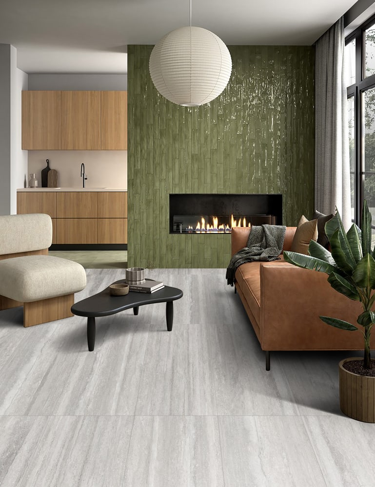La Arezza 60X120 ซม.กระเบื้องพอร์ซเลน รุ่น Travatina gray (DGD12600LA05) Matt - Hone Random (2pcs /box 1.44 sqm)