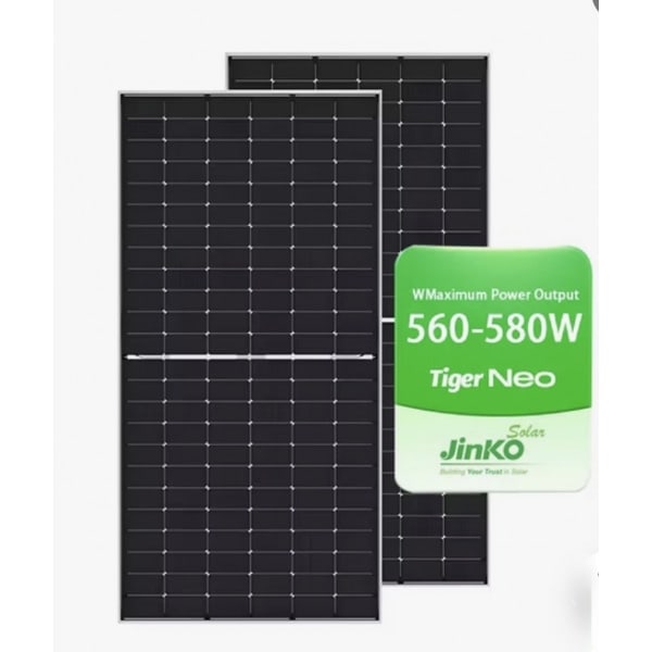 JINKO แผงโซล่าเซลล์ 580W MONOCRYSTALLINE รุ่น 72HL4-BDV N-Type Bifacila 2,278 X 1,134 X 30mm สีดำ