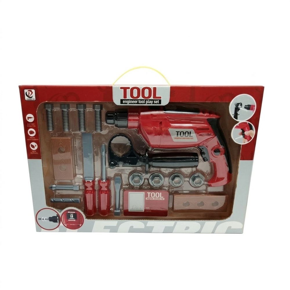 TOYS ชุดของเล่นปืนสว่านไฟฟ้าและอุปกรณ์ #6912-2 (44x30x7ซม.)