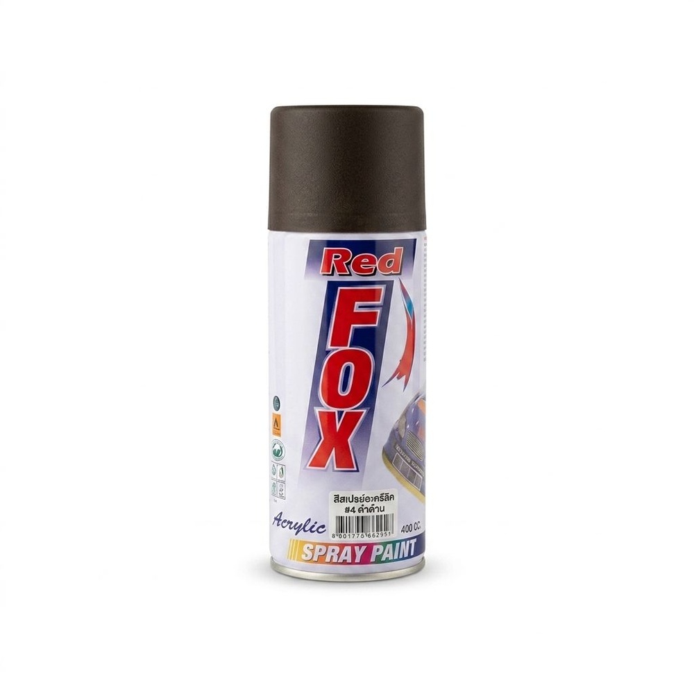 REDFOX สีสเปรย์อะครีลิค #4 400 CC. ดำด้าน