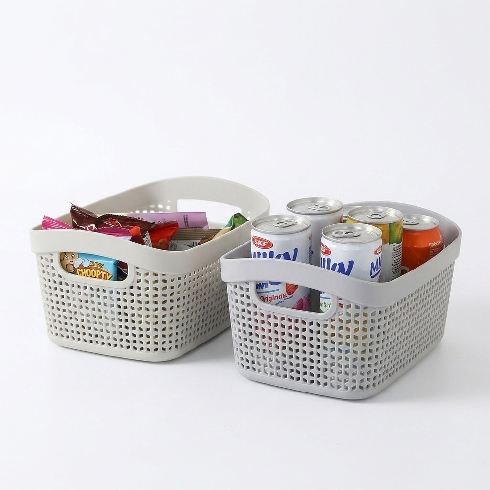 GOME ตะกร้าอเนกประสงค์ทรงเหลี่ยม รุ่น Woven 2287 ขนาด 14×18×9ซม. สีเทา