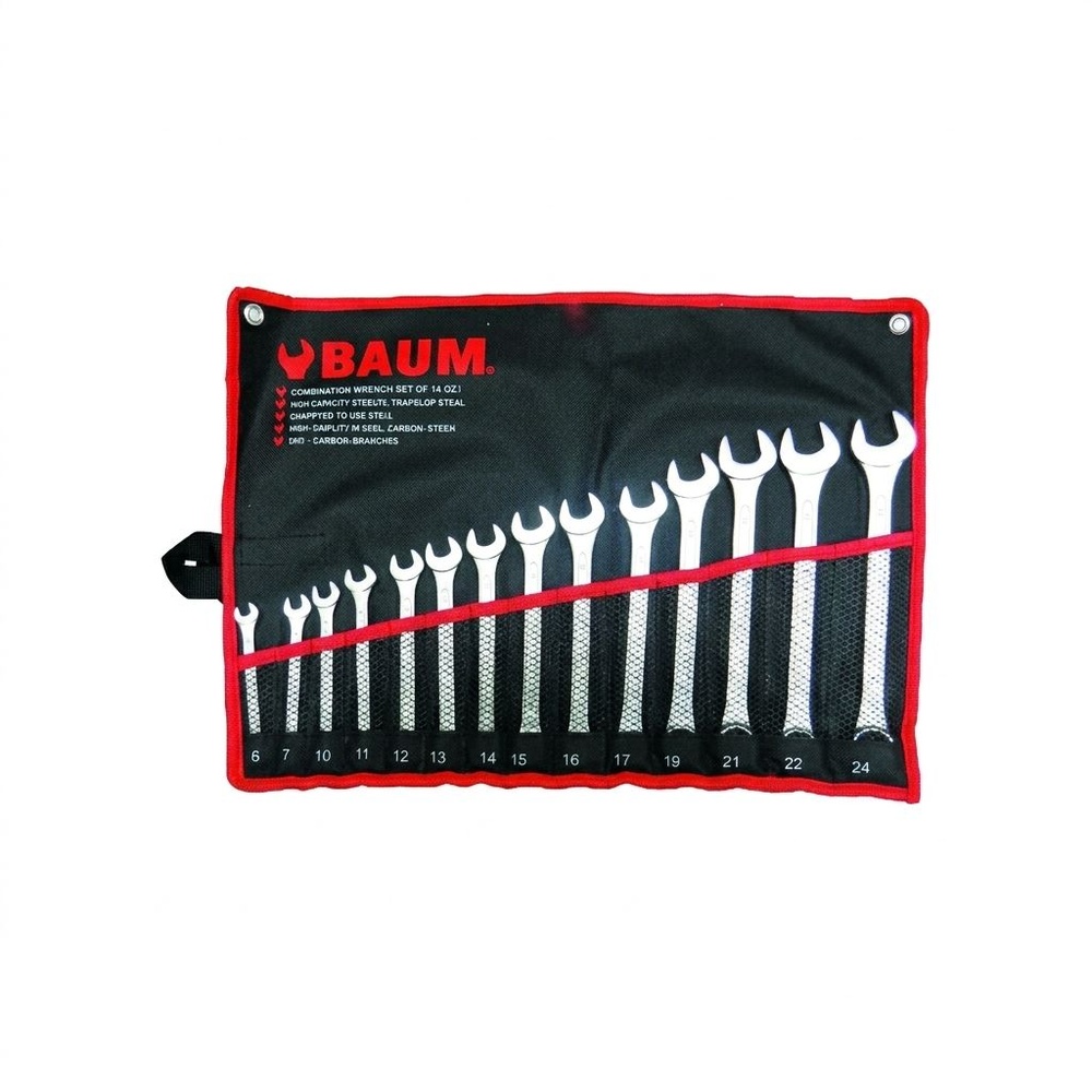 BAUM ชุดประแจแหวนข้างปากตาย 14 ตัว / ชุด (Carbon-Steel)