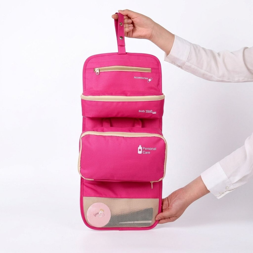 กระเป๋าจัดระเบียบแยกชิ้นได้ รุ่น ZRH-019-FS ขนาด 23.5x18x3 cm สีชมพูบานเย็น