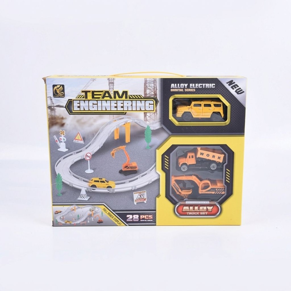 TOYS ของเล่นชุดรางถนนรถก่อสร้าง บรรจุ 3คัน #696-3A (102x34x83ซม.)