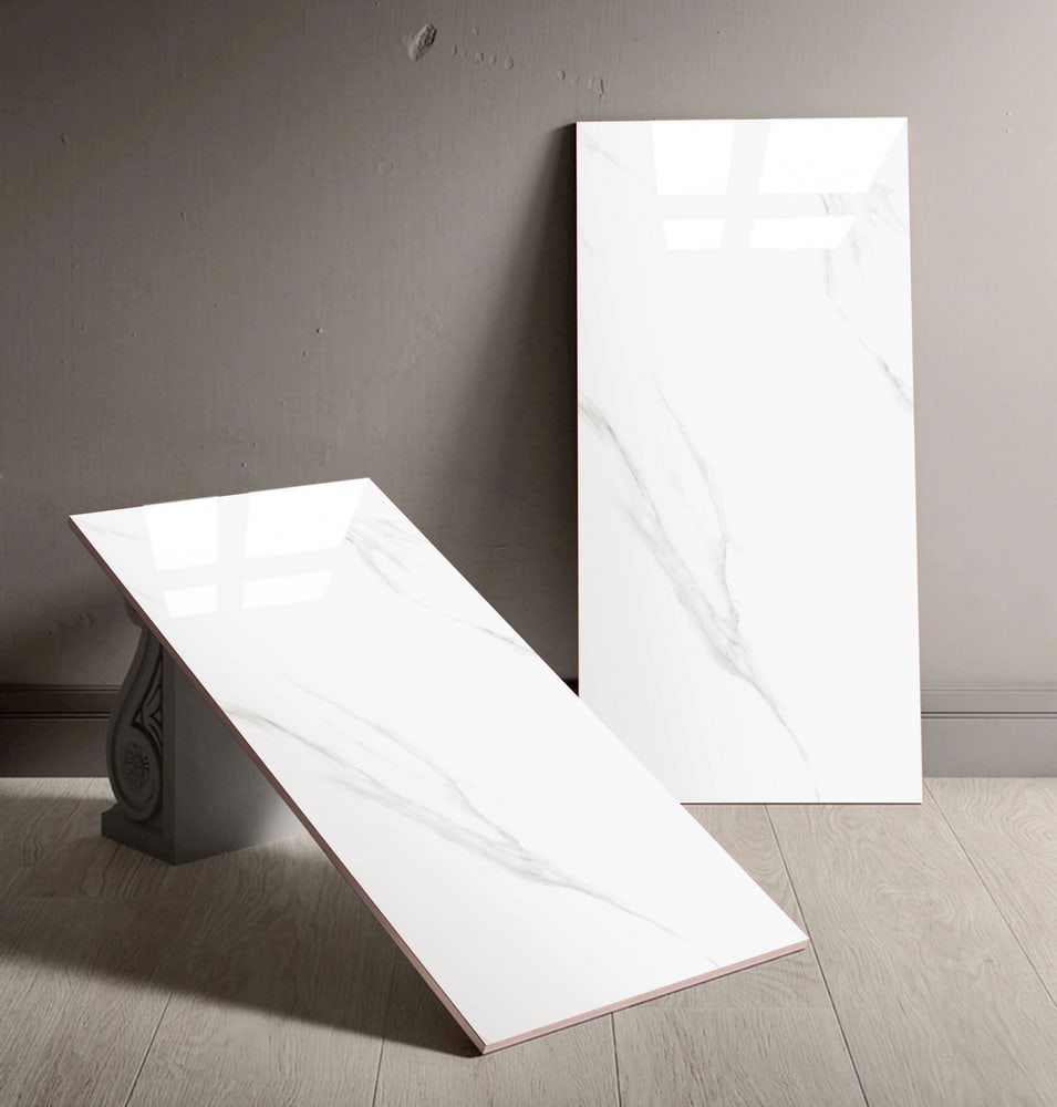 Marbella 60x120 ซม. กระเบื้องพอร์ซเลน รุ่น ลิโน่ไวท์ D12701 (2P/1.44 ตร.ม.) Gloss Random