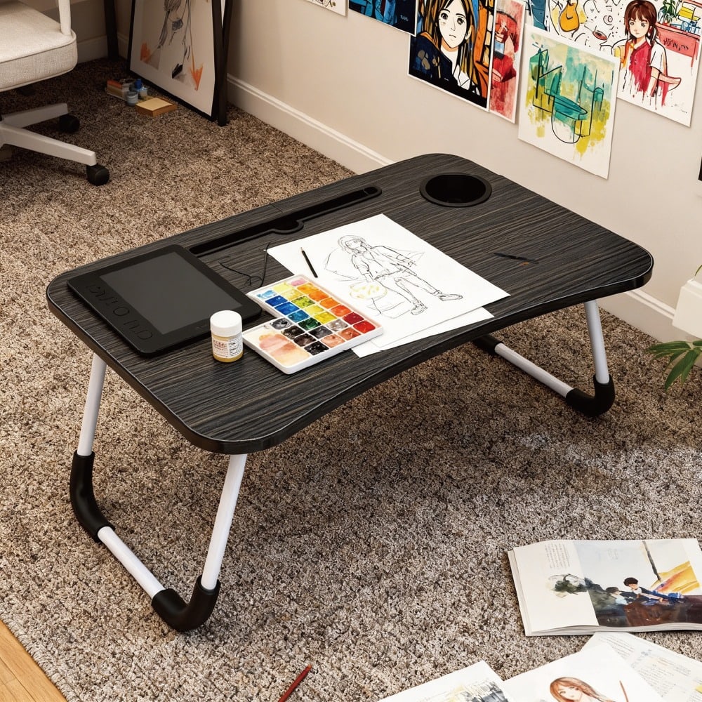 DELICATO โต๊ะพับญี่ปุ่น รุ่น NERO ขนาด 40x60x28 ซม. สีดำ