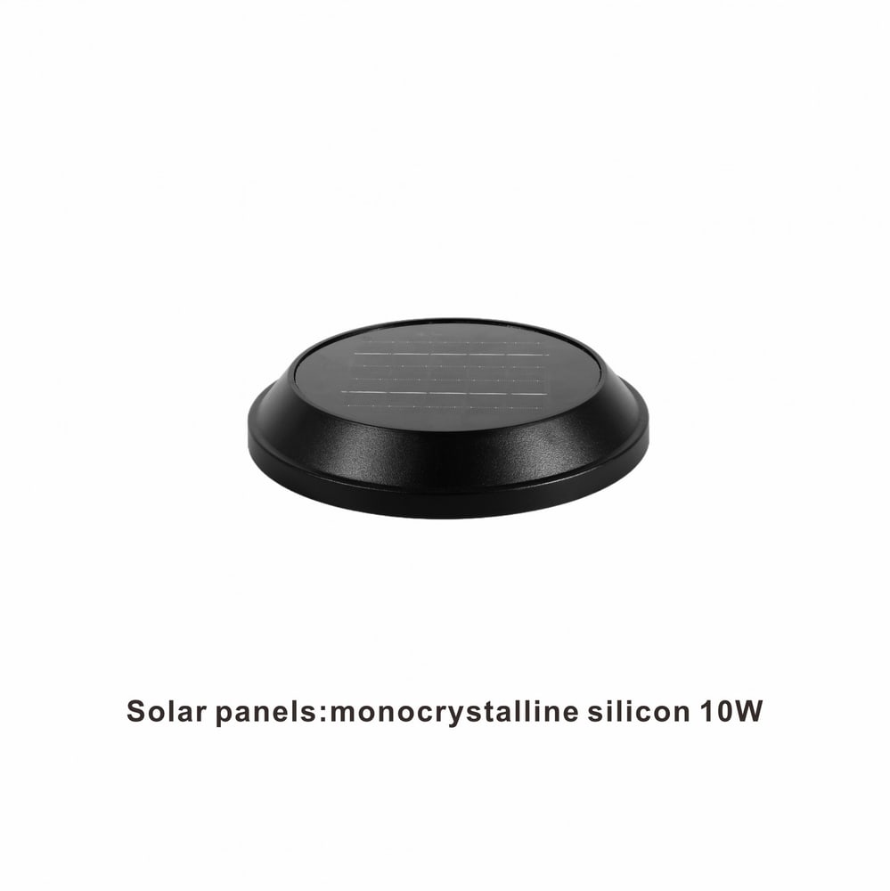 EILON โคมไฟหัวเสาโซลาร์เซลล์ Nova_C 10W ปรับไฟได้ 3 สี พร้อมรีโมทคอลโทรล รุ่น ETZT-XY200-BLW สีดำ