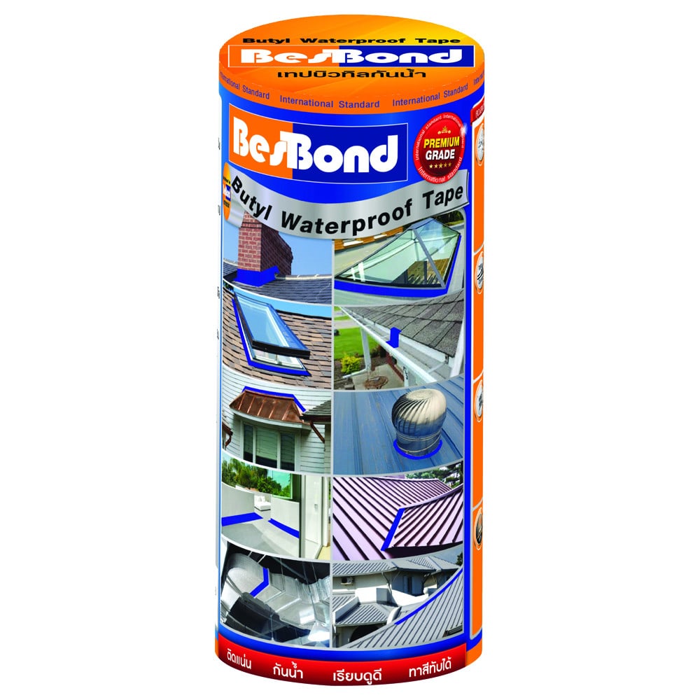 BESBOND เทปบิวทิลกันน้ำ 30 CM x 3.5 M สีเทา