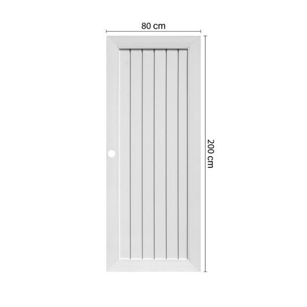 ECO-DOOR ประตู UPVC โปรไฟล์ รุ่น TLW 1 ภายนอกและภายใน ขนาด 80x200 ซม. สีขาว (เจาะลูกบิด)