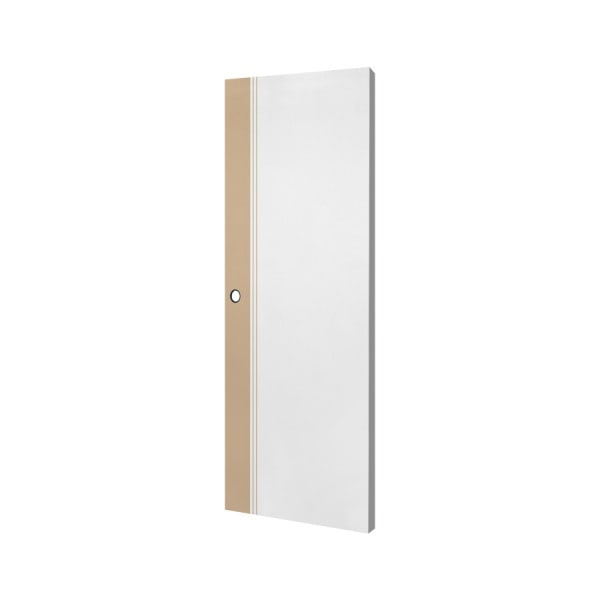 ECO-DOOR ประตูภายนอก uPVC รุ่น ED3 ขนาด 80x200 ซม. สีทูโทน ครีม-ขาว (เจาะลูกบิด)