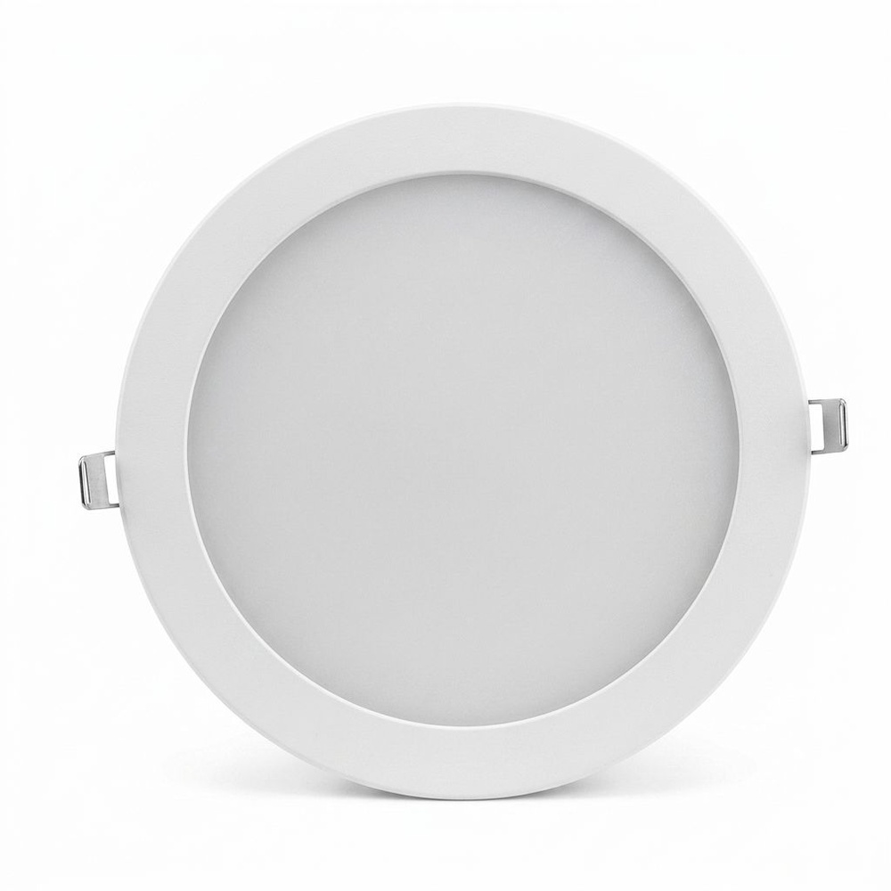 GATA โคมดาวไลท์ LED แบบฝังฝ้าหน้ากลม ขอบสีขาว 12นิ้ว 24W แสงเดย์ไลท์
