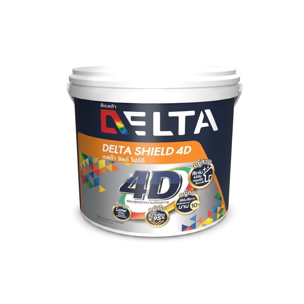 Delta สีน้ำอะครีลิคกึ่งเงาเดลต้าชิลด์ 4D เบส B 1 กล.