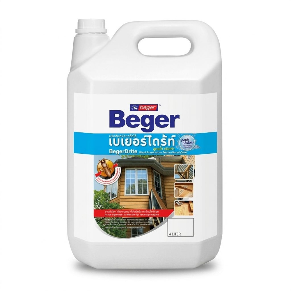Beger ผลิตภัณฑ์ป้องกันปลวกและเชื้อรา ชนิดทา สูตรน้ำ 4ลิตร สีน้ำตาลดำ
