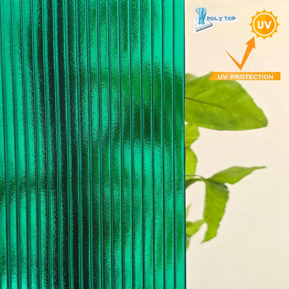 POLYTOP แผ่นโพลีคาร์บอเนต หนา 6มม. ขนาด 1.22 x 2.44 เมตร สีเขียวมุก