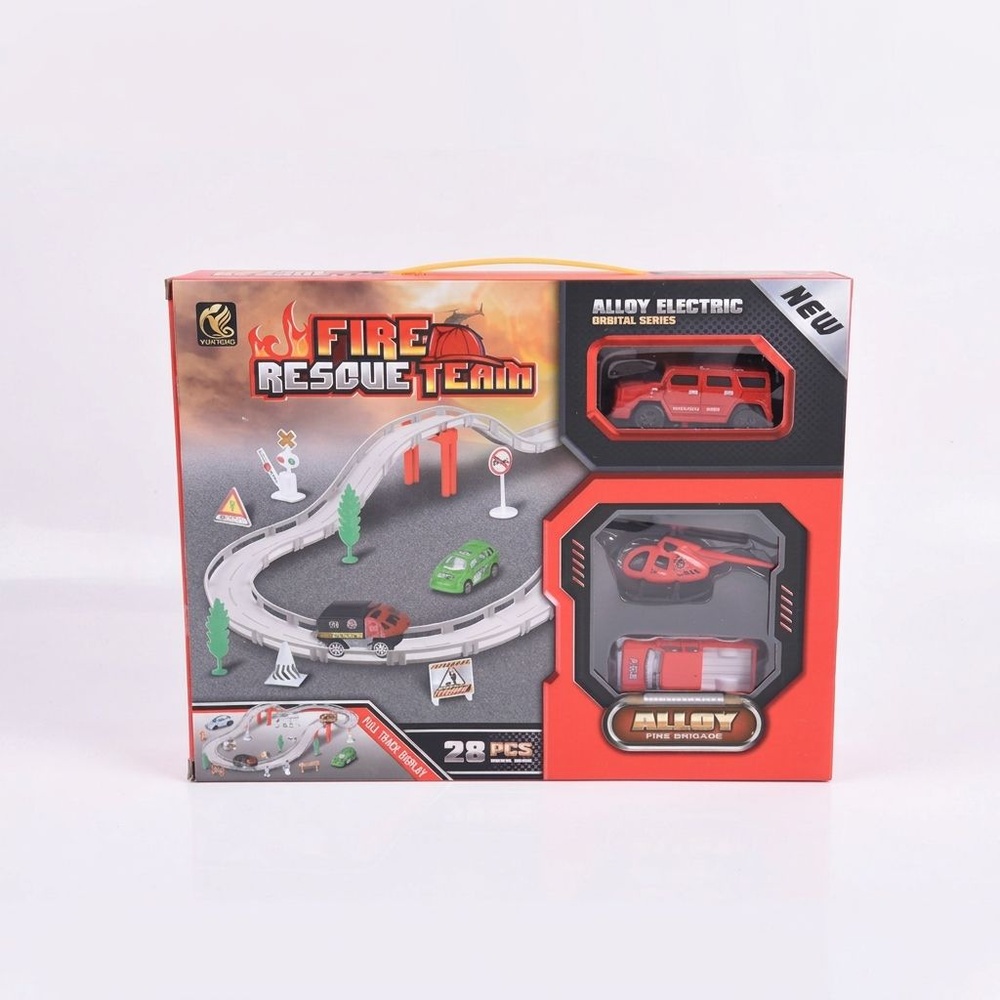 TOYS ของเล่นชุดรางถนนรถกู้ภัย บรรจุ 3คัน #696-3B (102x34x83ซม.)