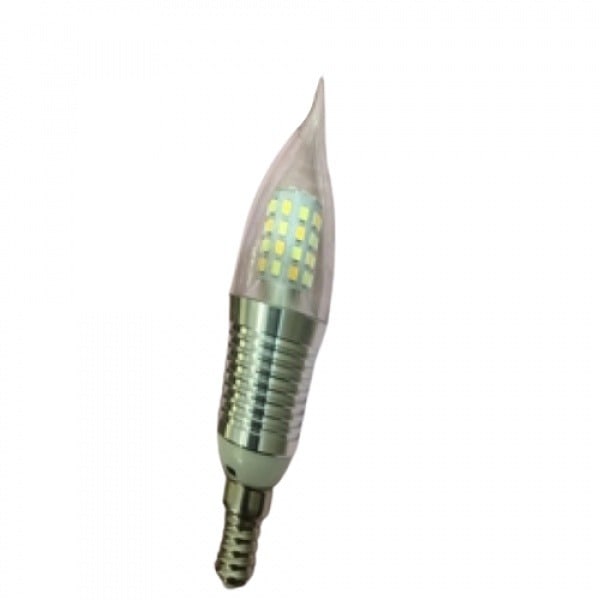 EILON หลอดไฟ LED 4W ปรับได้ 3 แสง ขั้ว E14 Silver ทรงเปลวเทียน