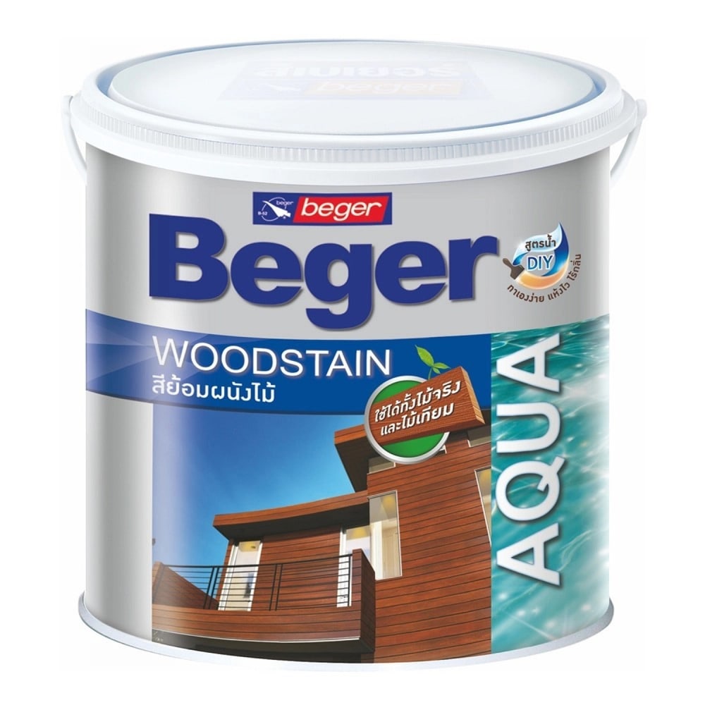 Beger สีย้อมผนังไม้ สูตรน้ำ เบเยอร์ S-6901ขนาด 1 กล. ไม้สักทอง