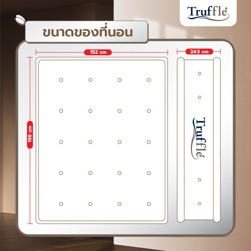 Truffle ที่นอน Pocket Spring รุ่น Amerzaa 5ฟุต หนา10" รับประกันสปริง 5ปี