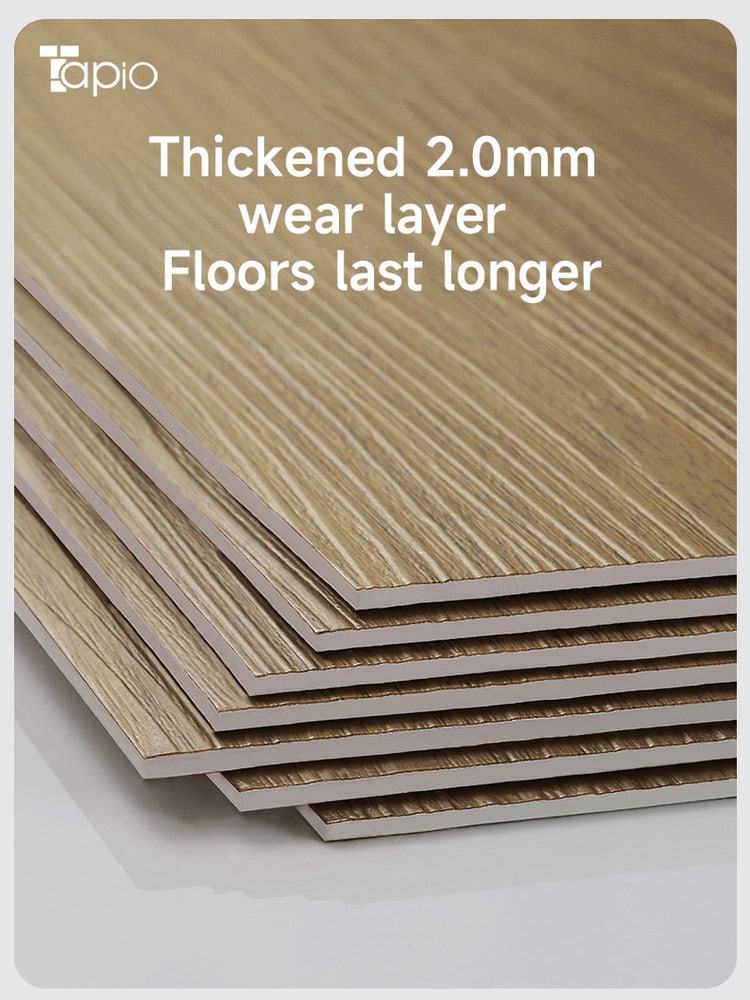 Tapio กระเบื้องยาง Dryback 152.4x914.4x2มม. รุ่นEKC005 Java Teak สีไม้สัก (16แผ่น/2.23ตร.ม.) A.