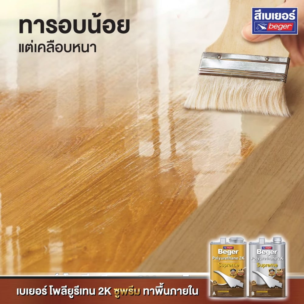Beger โพลียูรีเทน 2K ซูพรีม ชนิดเงา P-910 (ภายนอก/ภายใน) 7L Set (A+B) 1 กล. สีใส