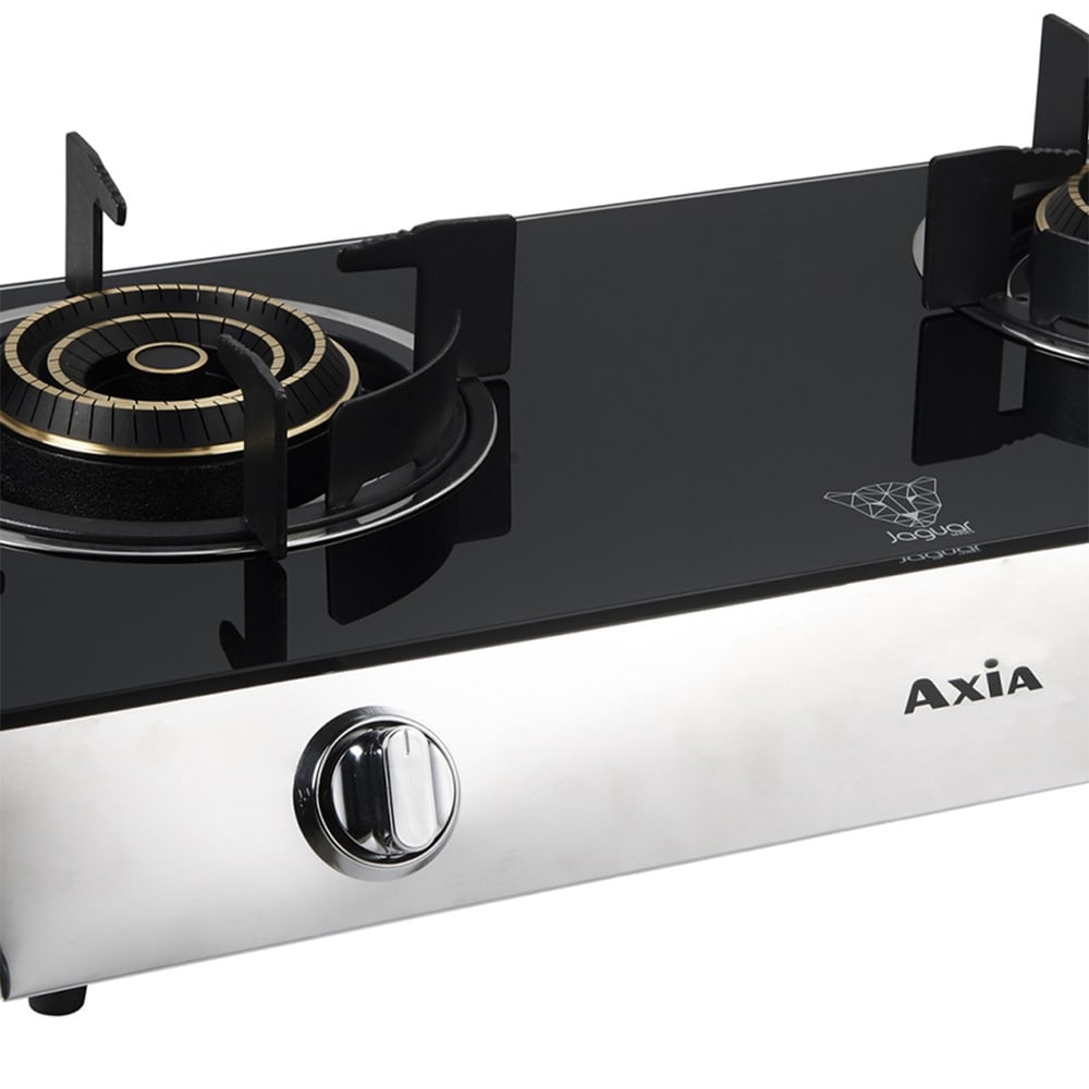 AXIA เตาแก๊สตั้งโต๊ะหน้ากระจก 2 หัวเตา JAGUAR สีดำ