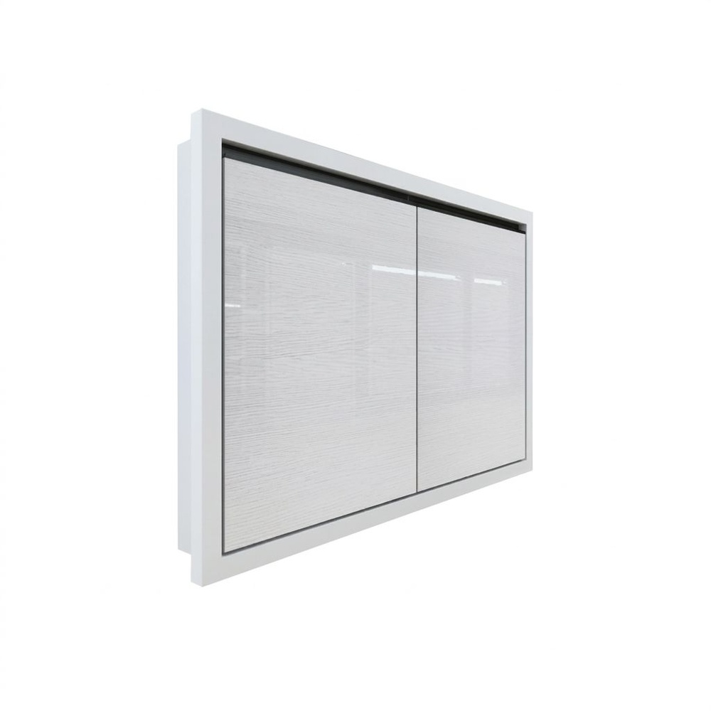 MJ บานซิงค์คู่ทึบตรง ขนาด 80x60 ซม. รุ่น HG-S608 - WW สีไวท์วู๊ด
