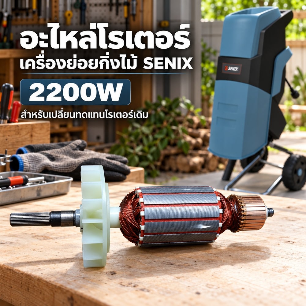 อะไหล่ โรเตอร์ SENIX เครื่องย่อยกิ่งไม้ 2200W รุ่น YT5466 ขนาด 40mm 3922004200149