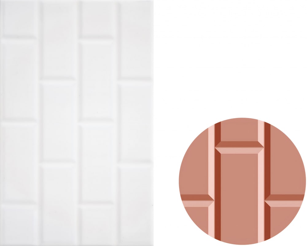 Marbella กระเบื้องเซรามิคปูผนัง 25X40 ซม. รุ่น บริค-ไวท์ SRE2509 (N) Gloss (15P)