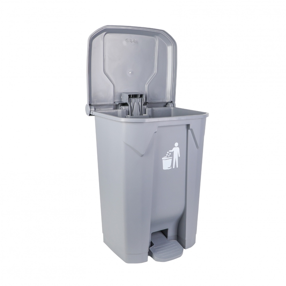 KLEANZY ถังขยะเหยียบเหลี่ยม 80L ขนาด 47.2x41x68.2cm รุ่น TG58625 สีเทา