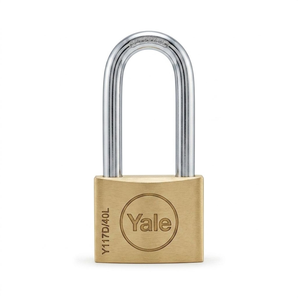 YALE กุญแจคล้องทองเหลือง ขนาด 40 มม.ห่วงยาว รุ่น Y117D/40/150/1 สีทองเหลือง