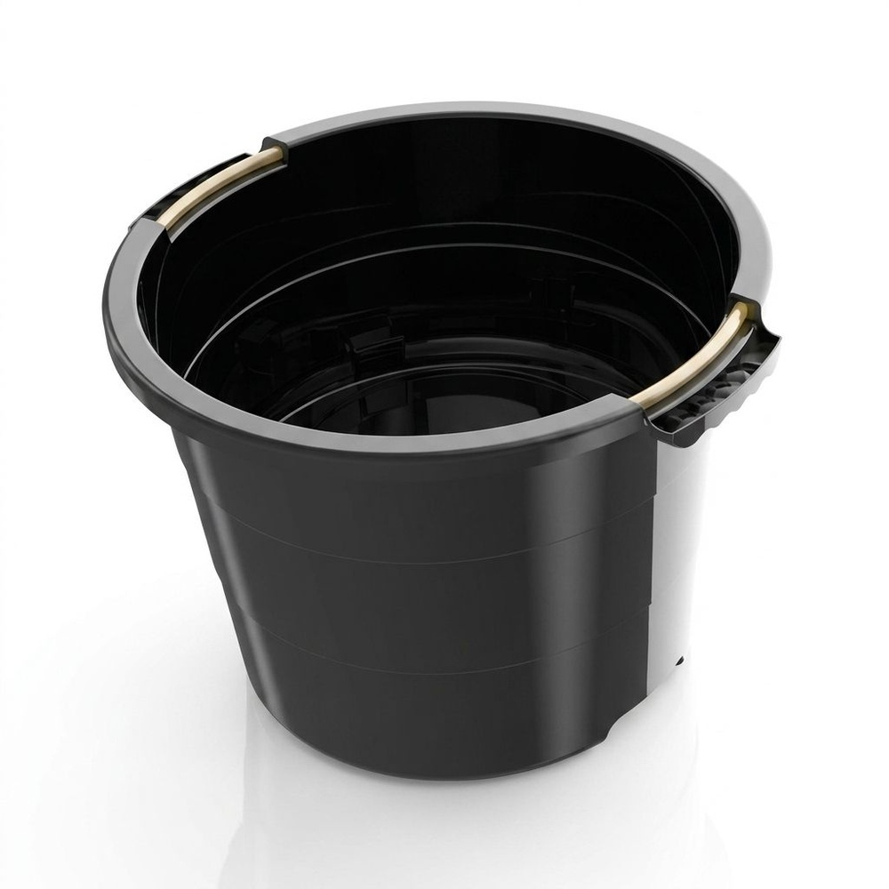 INABOX กะละมังกลมหูเชือก พลาสติก Forte N15743-38L ขนาด 48x35x49.8 cm. สีดำ