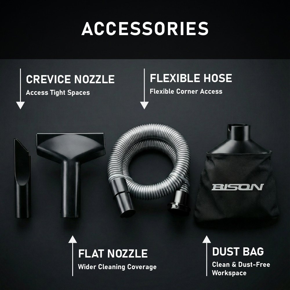 BISON เครื่องเป่าลม ปรับระดับความเร็วได้ พร้อมถุงดักฝุ่น 800W รุ่น BEB-800